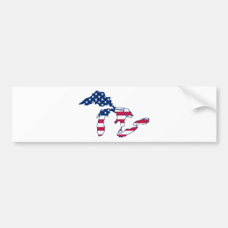 Great Lakes American Flag Bumper Sticker