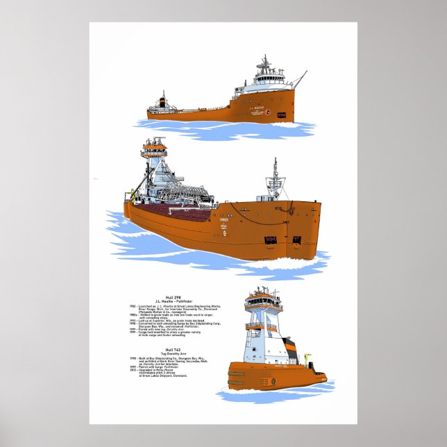 Great Lakes barge Pathfinder Poster (Front)