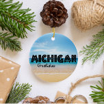 Great Lakes Beach Michigan Christmas Ceramic Ornament<br><div class="desc">Michigan Christmas Ceramic Ornament - This unique Christmas ornament is great for anyone from the great state of Michigan. - Our beautiful Christmas ornaments make a great gift. Once you see them, you just might want to keep one for yourself! - Personalised Family Ornament* - Newlywed Ornament* - New Home...</div>