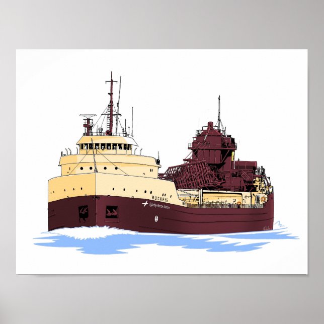 Great Lakes freighter Buckeye (3) Poster (Front)
