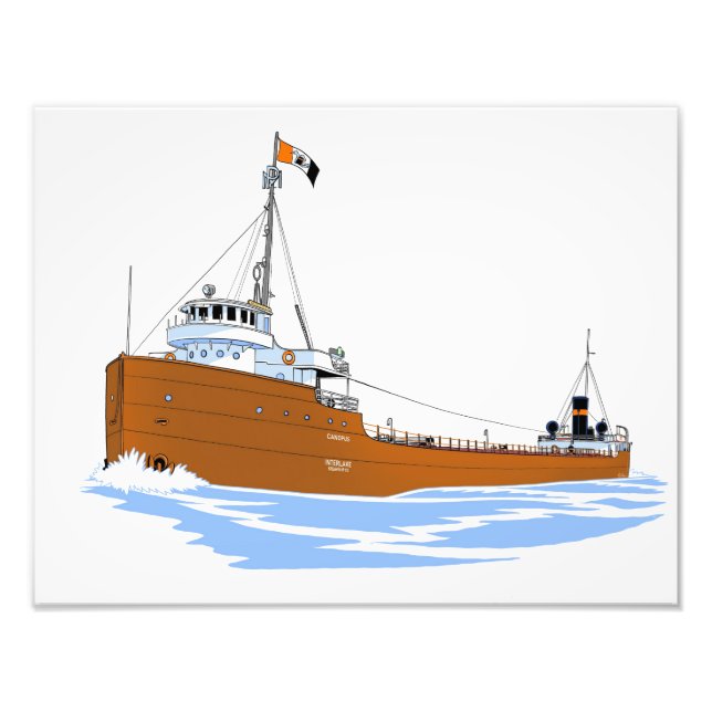 Great Lakes freighter Canopus (Interlake) Photo Print (Front)