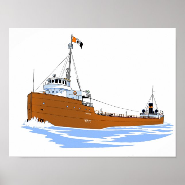 Great Lakes freighter Canopus (Interlake) Poster (Front)