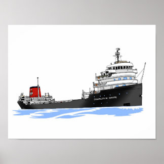 Great Lakes freighter Charles M. White Republic Poster
