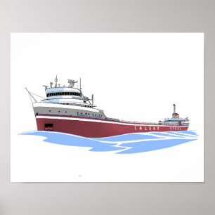 Great Lakes freighter Edward L. Ryerson Inland Poster