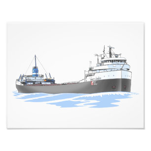Great Lakes freighter Ernest R. Breech Rouge Steel Photo Print
