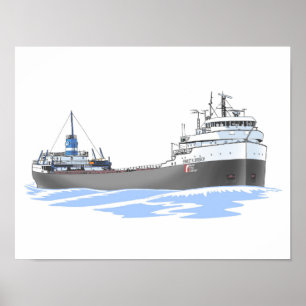 Great Lakes freighter Ernest R. Breech Rouge Steel Poster