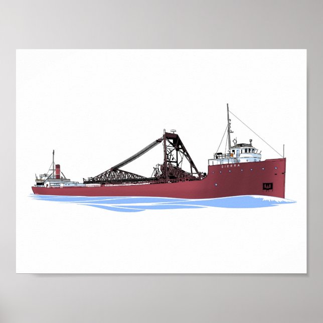 Great Lakes Freighter Sierra Self-unloader Poster (Front)