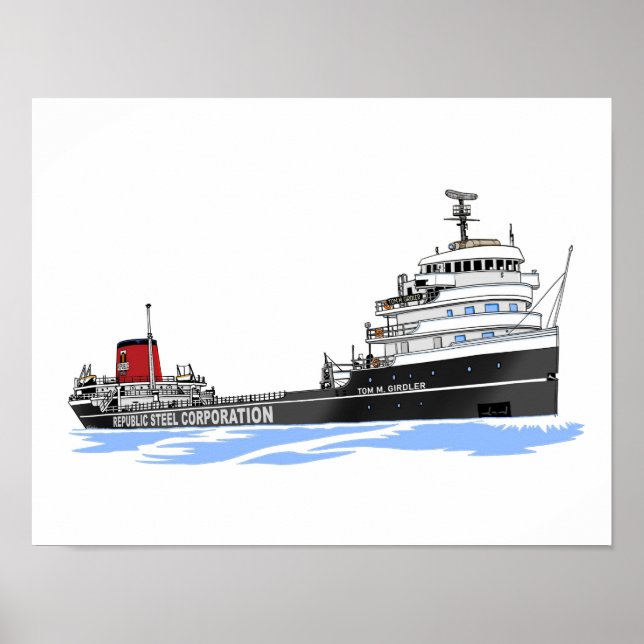Great Lakes freighter Tom M. Girdler Republic Poster (Front)