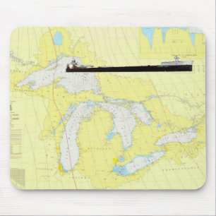 Great Lakes General Chart abd M/V American Spirit Mouse Pad