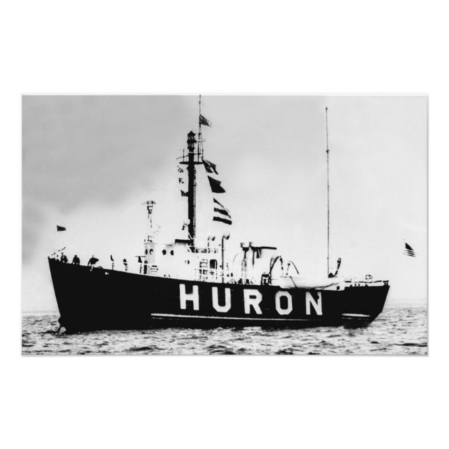 Great Lakes Huron Lightship Vintage Photo Print (Front)