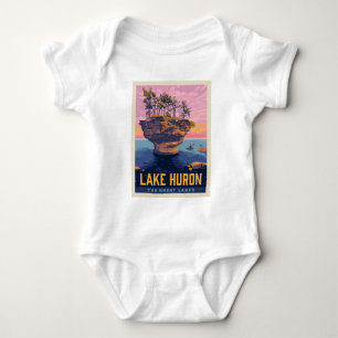 Great Lakes   Lake Huron Baby Bodysuit