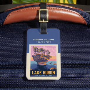 Great Lakes   Lake Huron Luggage Tag