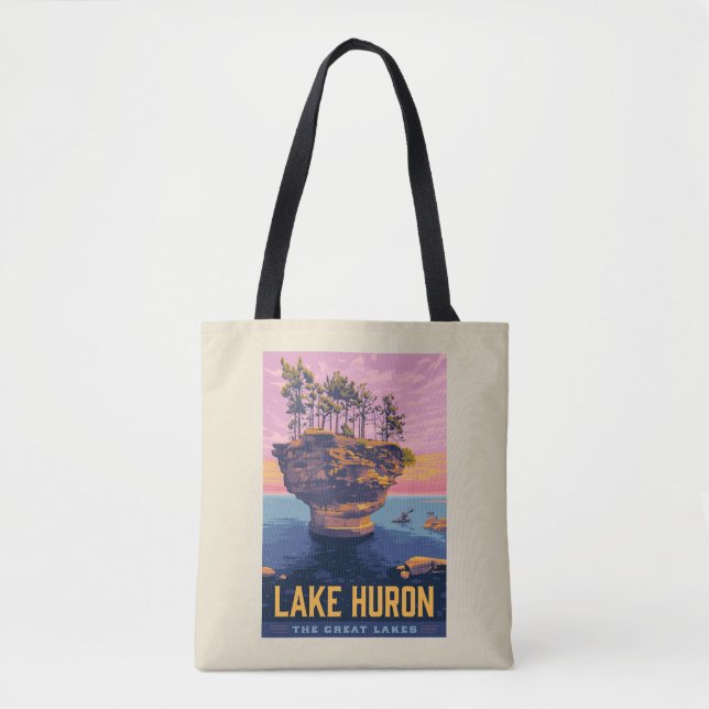 Great Lakes | Lake Huron Tote Bag (Front)