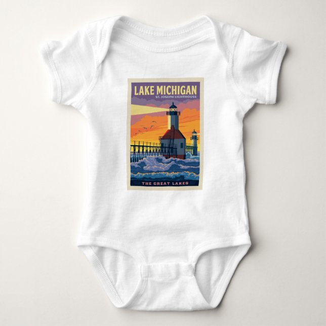 Great Lakes | Lake Michigan Baby Bodysuit (Front)