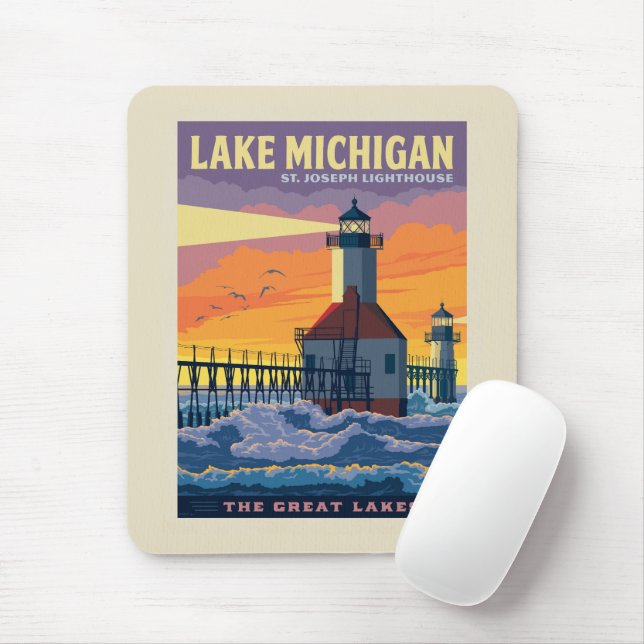 Great Lakes | Lake Michigan Mouse Pad (With Mouse)