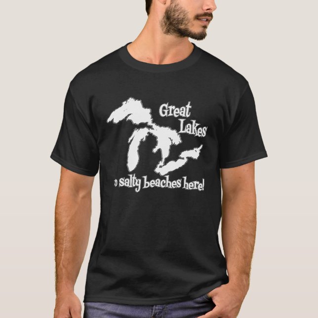 Great Lakes NO SALTY BEACHES HERE T-Shirt (Front)
