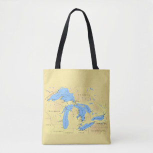 Great Lakes of North America Tote Bag