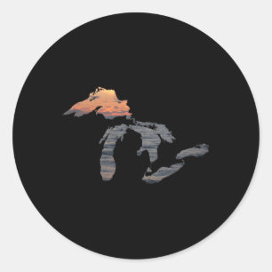 Great Lakes Over Lake Superior Classic Round Sticker