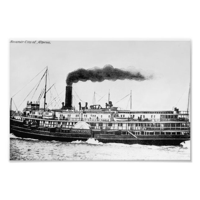 Great Lakes passenger steamer City of Alpena Photo Print (Front)