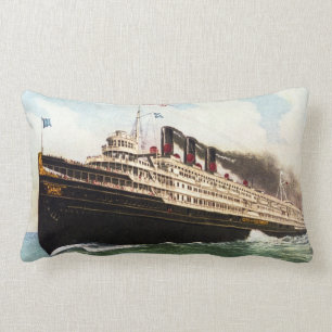 Great Lakes Passenger Steamer City of Detroit III Lumbar Cushion
