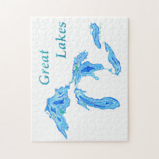 Great Lakes Puzzle created from original painting