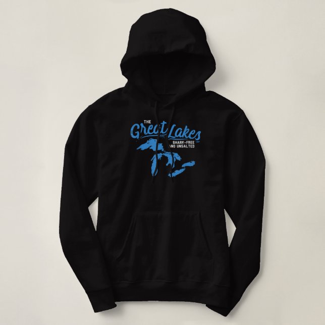 Great Lakes Shark Free & Unsalted Summer Vacation  Hoodie (Design Front)