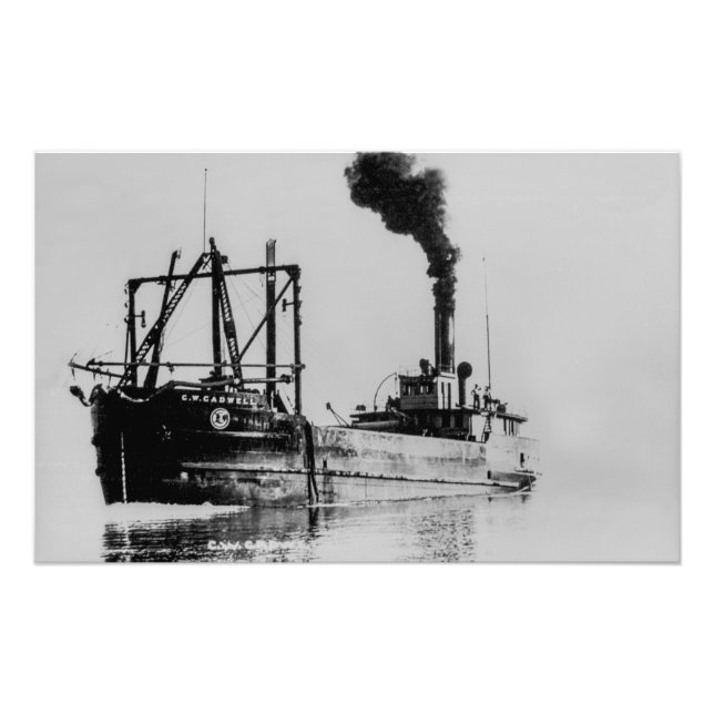 Great Lakes steamer sand boat C.W. Caldwell  Photo Print (Front)