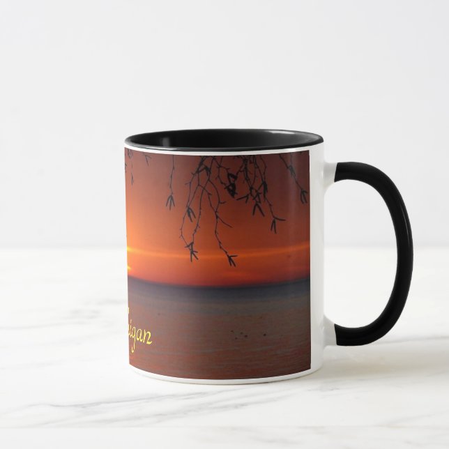 Great Lakes Sunset by Bobby Mikul ceramic mug (Right)
