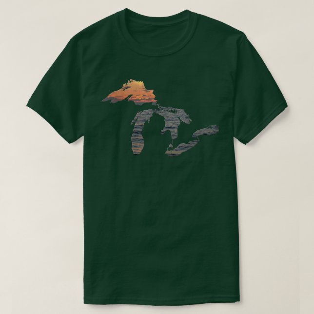 Great Lakes   Sunset Over Lake Superior Tee  (Design Front)