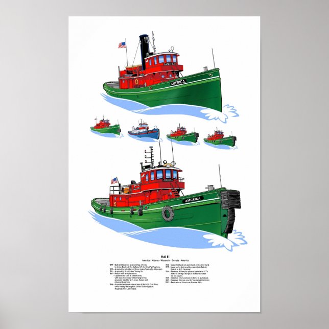 Great Lakes tug America alternate layout Poster (Front)