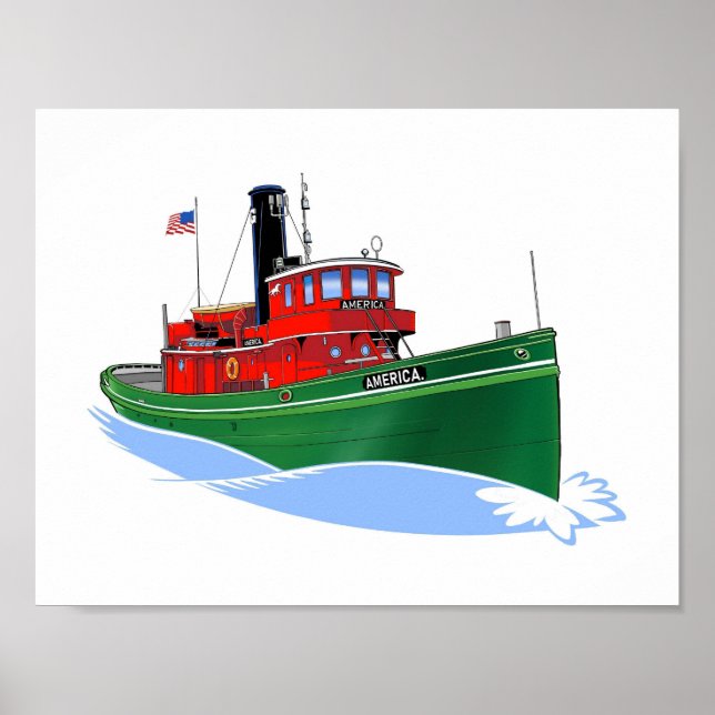 Great Lakes tug America early Poster (Front)