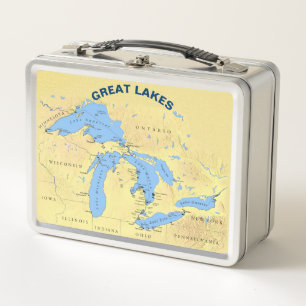 Great Lakes Where I Live Metal Lunch Box Add Name