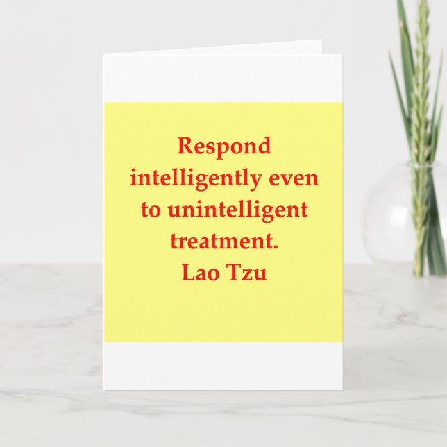 great Lao Tzu quote Card (Front)