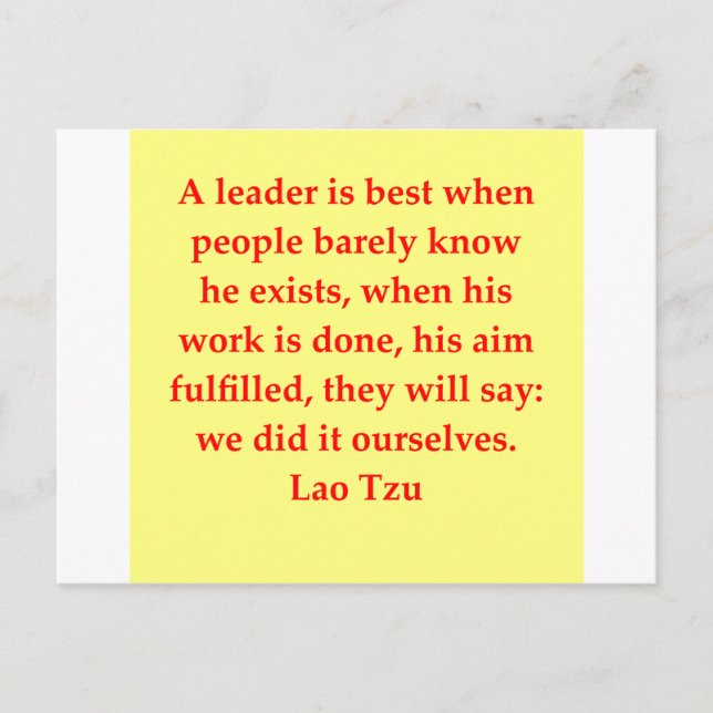 great Lao Tzu Quote Postcard (Front)