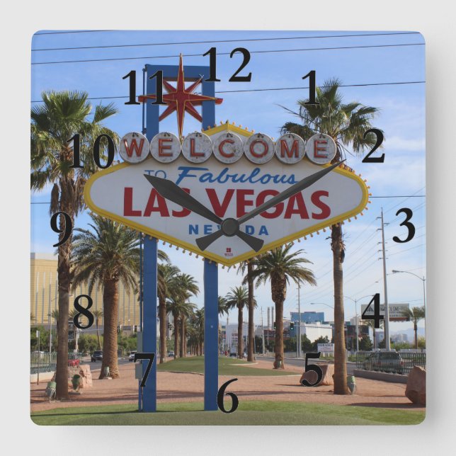 Great Las Vegas Wall Clock! Square Wall Clock (Front)