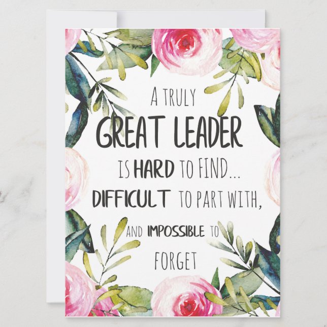 Great leader Gift great leader freedom goals power Card (Front)