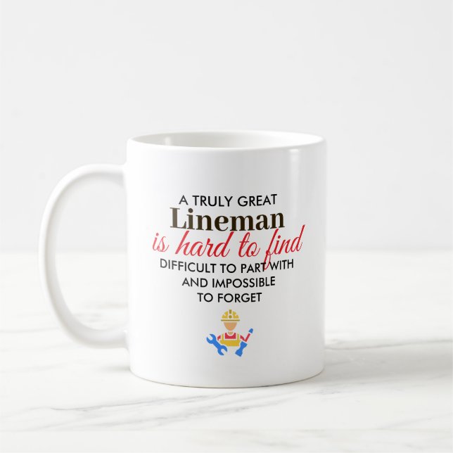 Great Lineman Personalised Name Gift Coffee Mug (Left)
