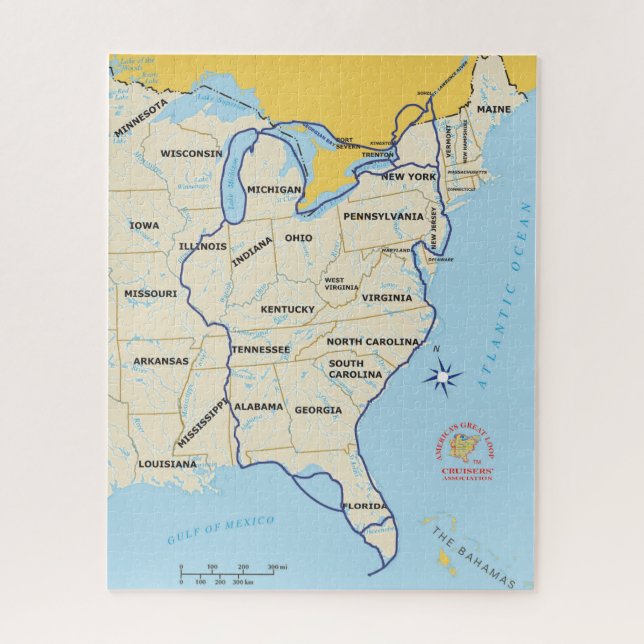Great Loop Map Jigsaw Puzzle (Vertical)
