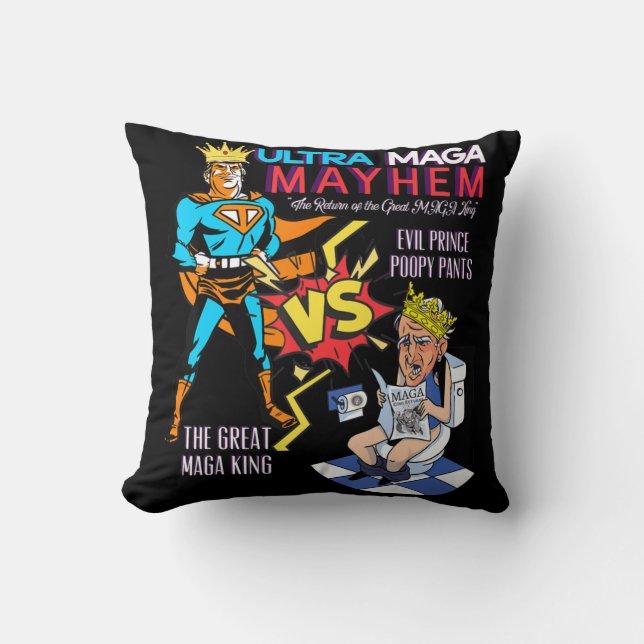 Great MAGA King Donald Trump Biden USA UltrA MAGA Cushion (Front)