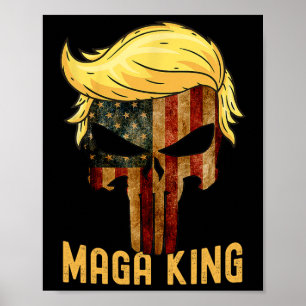 Great Maga King Shirt Donald Trump Skull Poster