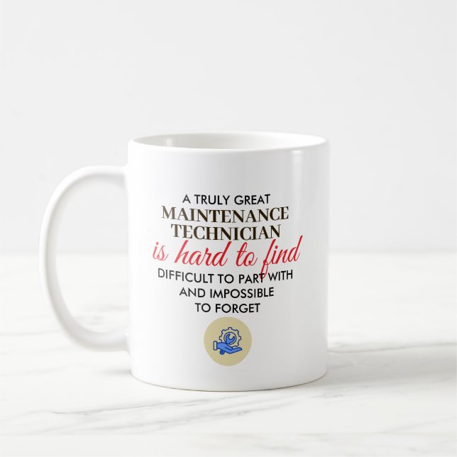 Great Maintenance Technicia Personalised Name Gift Coffee Mug (Left)