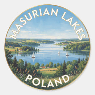 Great Masurian Lakes Polish Lake District Classic Round Sticker