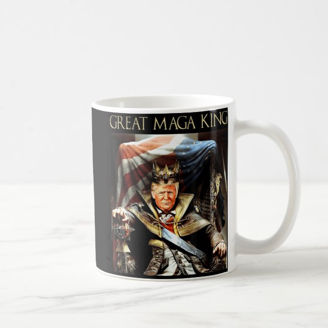 Great Mega King USA Flag Proud Ultra Maga Trump   Coffee Mug (Right)