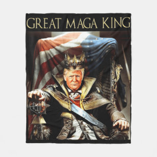 Great Mega King USA Flag Proud Ultra Maga Trump Fleece Blanket