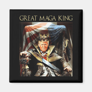 Great Mega King USA Flag Proud Ultra Maga Trump Magnet