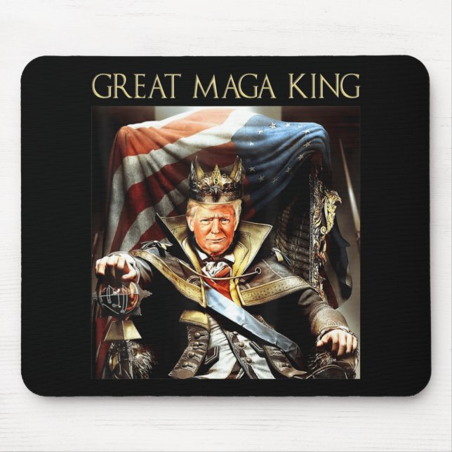 Great Mega King USA Flag Proud Ultra Maga Trump   Mouse Pad (Front)