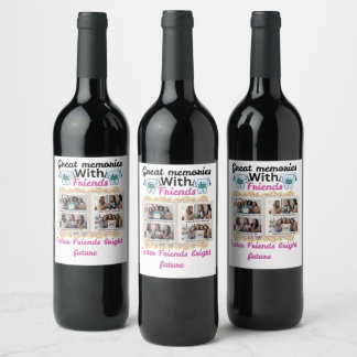Great Memories with Friends Personalised Gift | Cu Wine Label
