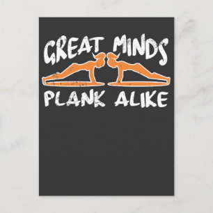 Great Minds Plank Alike Funny Fitness Planking Postcard