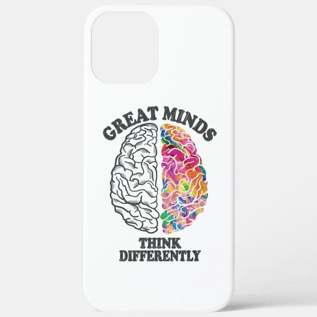 Great Minds Think Differently Brain Case-Mate iPhone Case (Back)