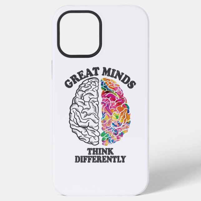 Great Minds Think Differently Brain iPhone Case (Back)